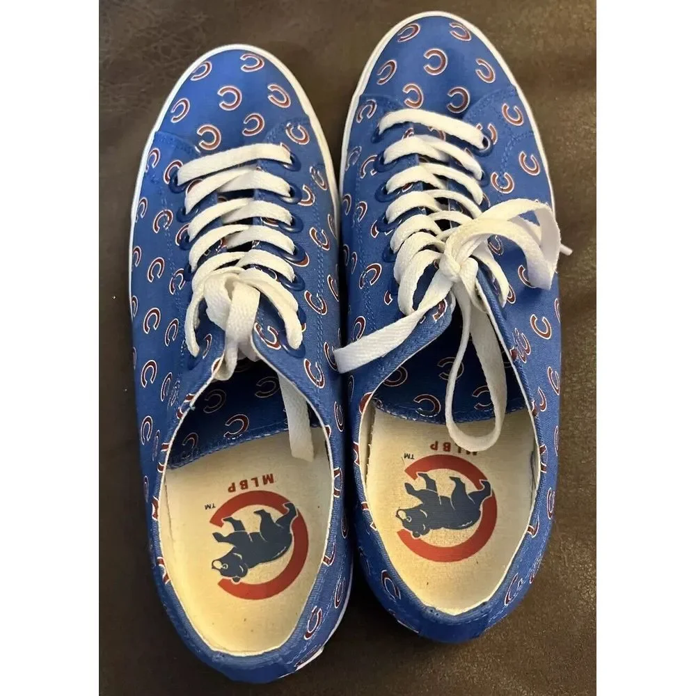 Chicago Cubs MLB Team Logo Canvas Sneakers Unisex Men SZ 9 Women SZ 10.5 Row One